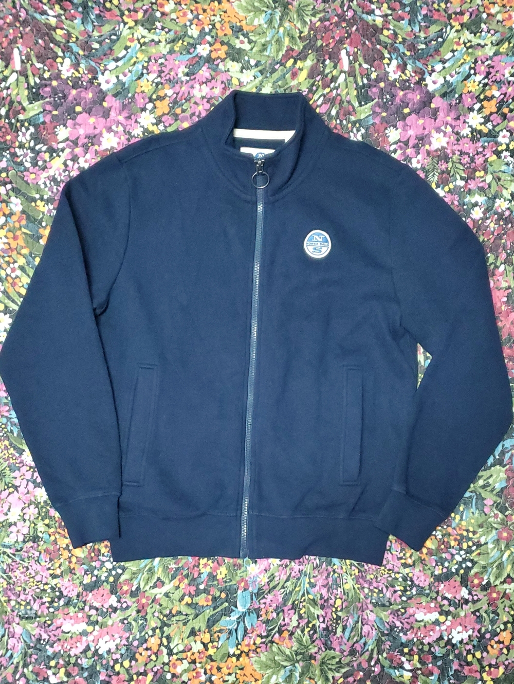north sails navy sweat jacket with full zipper. men's size xl nwt